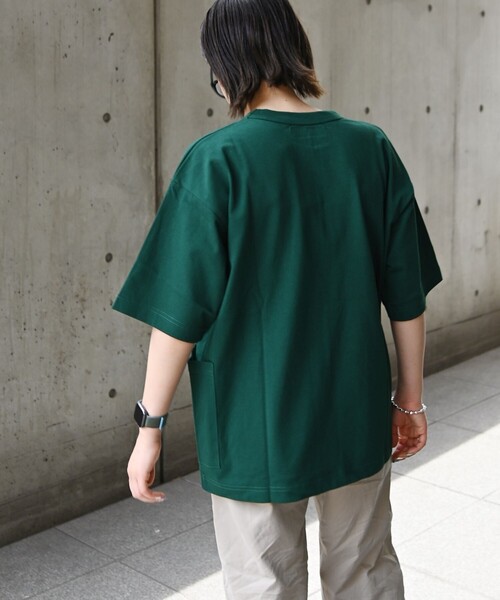 SHIPS any（シップス エニィ）の「SHIPS any: USAコットン オーバーサイズ キャンプポケット Tシャツ◇（Tシャツ/カットソー・メンズ・オフホワイト/ダークグレー/グリーン/ネイビー/キャメル/ピンク・SMALL/MEDIUM/LARGE/X-LARGE）」の12枚目の写真