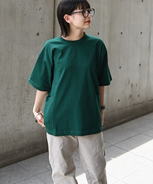 SHIPS any（シップス エニィ）の「SHIPS any: USAコットン オーバーサイズ キャンプポケット Tシャツ◇（Tシャツ/カットソー・メンズ・オフホワイト/ダークグレー/グリーン/ネイビー/キャメル/ピンク・SMALL/MEDIUM/LARGE/X-LARGE）」の20枚目の写真