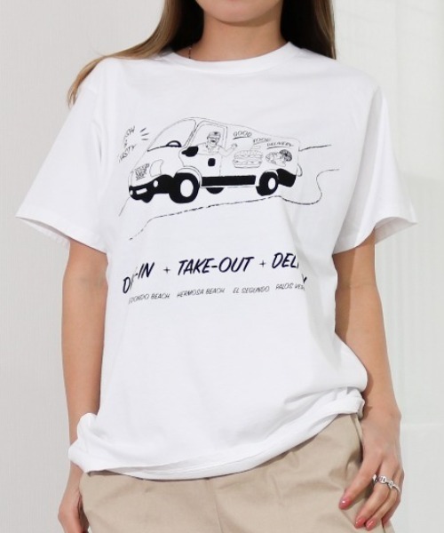 CAL．Berries（カルベリーズ）の「CAL.Berries/カルベリーズ　"GOOD STUFF"イラストTEE（Tシャツ/カットソー・レディース・ホワイト系その他/ホワイト系その他2・MEDIUM/LARGE）」の2枚目の写真