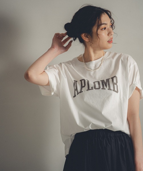 GLOBAL WORK（グローバルワーク）の「リラックス美人プリントT/941575（Tシャツ/カットソー・レディース・ホワイト系その他3/ホワイト/ダークグレー/ホワイト系その他2/オフホワイト・FREE）」の3枚目の写真