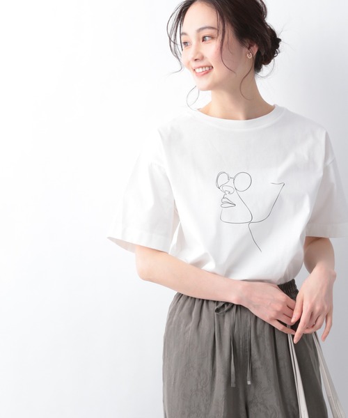 GLOBAL WORK（グローバルワーク）の「リラックス美人プリントT/941575（Tシャツ/カットソー・レディース・ホワイト系その他3/ホワイト/ダークグレー/ホワイト系その他2/オフホワイト・FREE）」の7枚目の写真