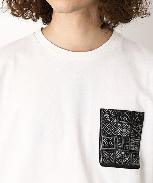 Purple&Yellow（パープルアンドイエロー）の「胸ポケット付　半袖Tシャツ（Tシャツ/カットソー・メンズ・ホワイト/ライトベージュ・SMALL/MEDIUM/LARGE/X-LARGE/X-SMALL）」の11枚目の写真