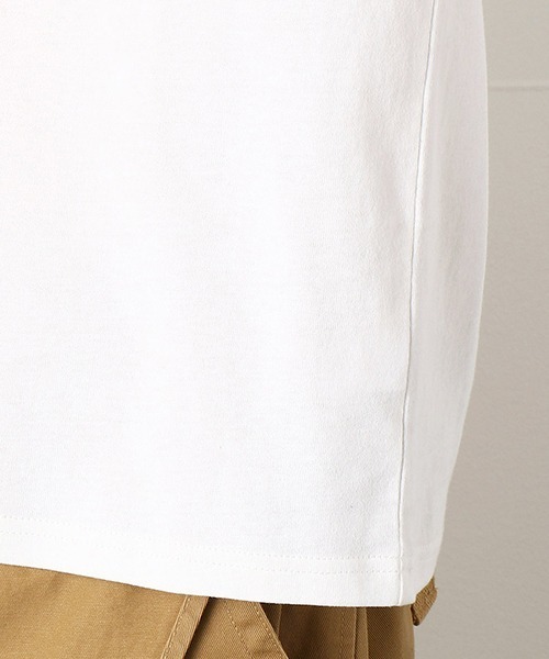 Purple&Yellow（パープルアンドイエロー）の「胸ポケット付　半袖Tシャツ（Tシャツ/カットソー・メンズ・ホワイト/ライトベージュ・SMALL/MEDIUM/LARGE/X-LARGE/X-SMALL）」の13枚目の写真