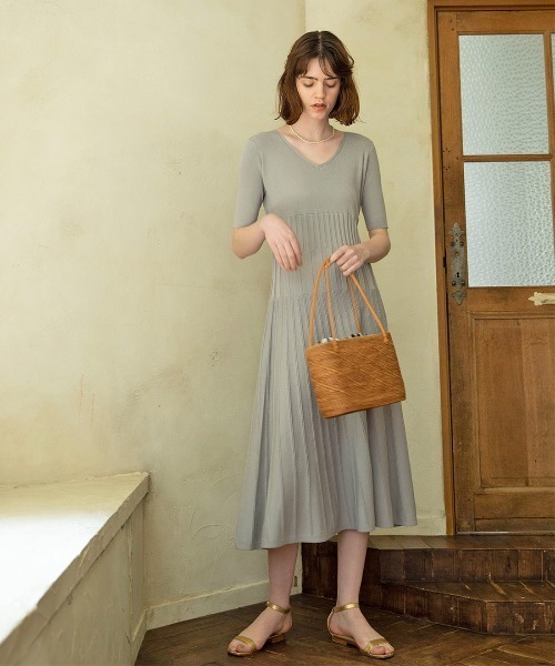 mangata（モンガータ）の「Tiered knit onepiece（ワンピース）」 - WEAR 