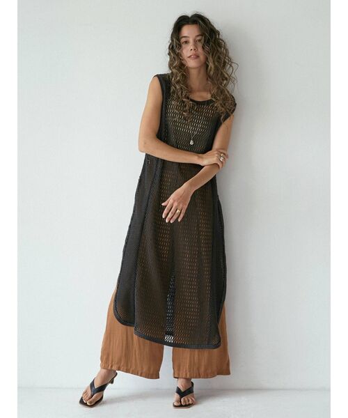 Ungrid（アングリッド）の「ノースリネットワンピース（ワンピース・レディース・チャコールグレー/アイボリー・FREE）」の8枚目の写真