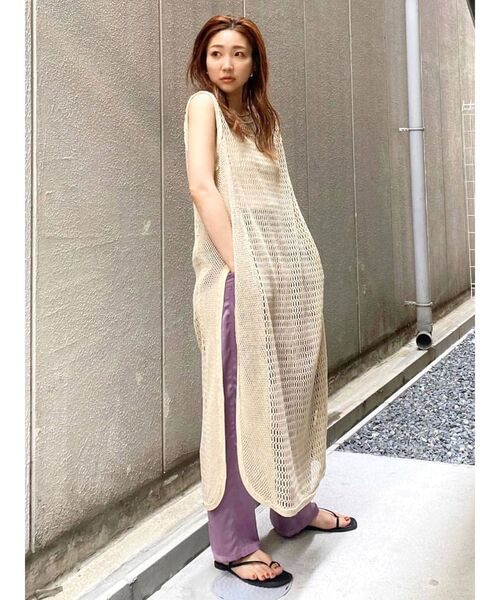 Ungrid（アングリッド）の「ノースリネットワンピース（ワンピース・レディース・チャコールグレー/アイボリー・FREE）」の13枚目の写真