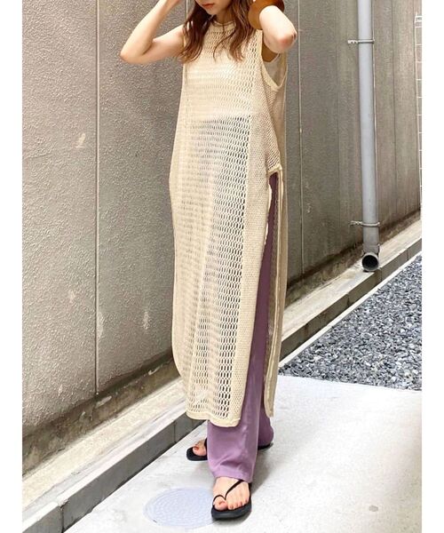 Ungrid（アングリッド）の「ノースリネットワンピース（ワンピース・レディース・チャコールグレー/アイボリー・FREE）」の10枚目の写真