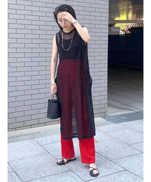 Ungrid（アングリッド）の「ノースリネットワンピース（ワンピース・レディース・チャコールグレー/アイボリー・FREE）」の7枚目の写真