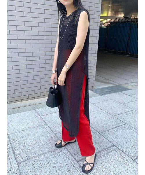 Ungrid（アングリッド）の「ノースリネットワンピース（ワンピース・レディース・チャコールグレー/アイボリー・FREE）」の5枚目の写真