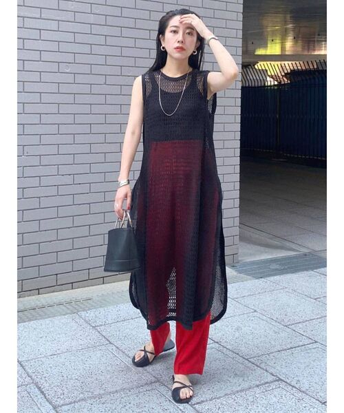 Ungrid（アングリッド）の「ノースリネットワンピース（ワンピース・レディース・チャコールグレー/アイボリー・FREE）」の12枚目の写真