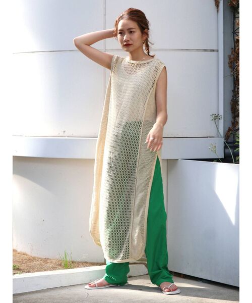 Ungrid（アングリッド）の「ノースリネットワンピース（ワンピース・レディース・チャコールグレー/アイボリー・FREE）」の21枚目の写真