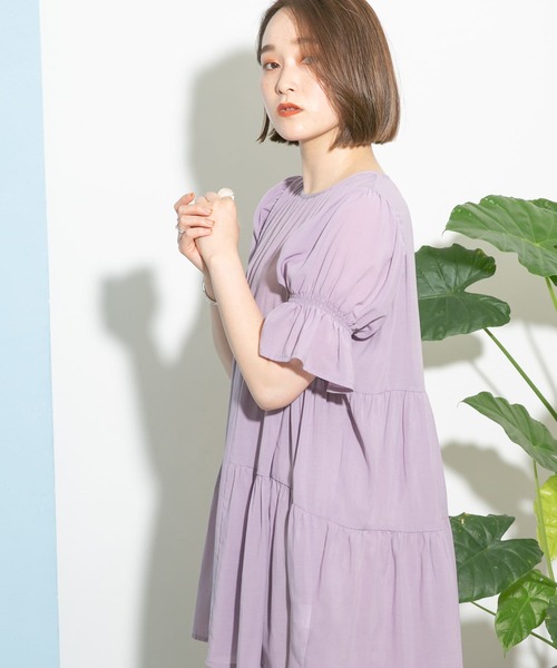 UR Lab.（アーバンリサーチラボ）の「UR Lab.　パフスリーブギャザーブラウス（シャツ/ブラウス・レディース・ラベンダー/イエロー系その他/ホワイト・FREE）」の2枚目の写真