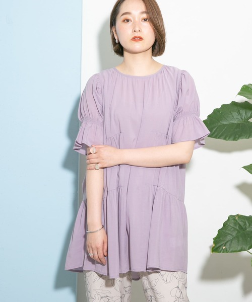 UR Lab.（アーバンリサーチラボ）の「UR Lab.　パフスリーブギャザーブラウス（シャツ/ブラウス・レディース・ラベンダー/イエロー系その他/ホワイト・FREE）」の8枚目の写真