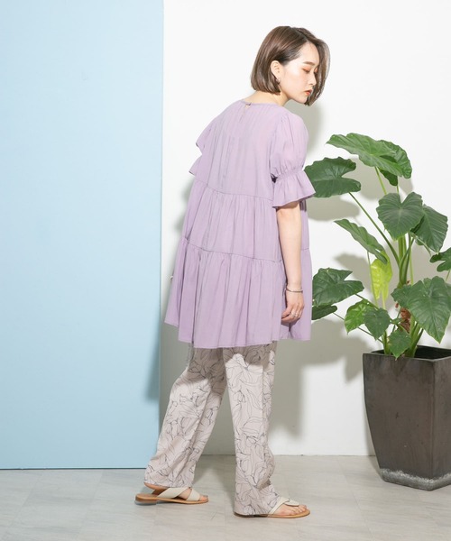 UR Lab.（アーバンリサーチラボ）の「UR Lab.　パフスリーブギャザーブラウス（シャツ/ブラウス・レディース・ラベンダー/イエロー系その他/ホワイト・FREE）」の10枚目の写真