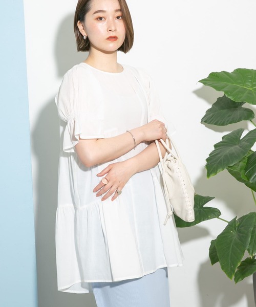 UR Lab.（アーバンリサーチラボ）の「UR Lab.　パフスリーブギャザーブラウス（シャツ/ブラウス・レディース・ラベンダー/イエロー系その他/ホワイト・FREE）」の11枚目の写真