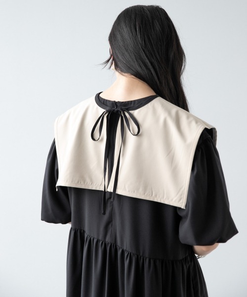 HARE(ハレ)の「2WAYパイピングツケエリ(HARE)(付け襟・レディース・ホワイト/ブラック・FREE)」の8枚目の写真