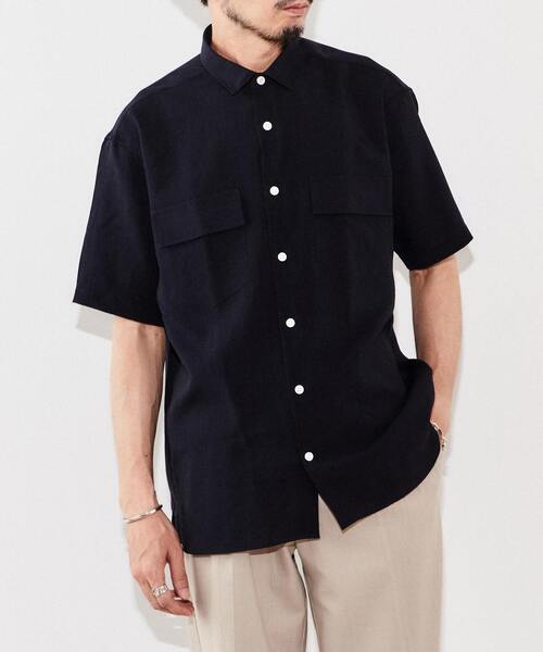 EYE. D WEARing（アイディウェアリング）の「EYE.D WEARing ウーリーボイル半袖CPOシャツ（シャツ/ブラウス・メンズ・グレイッシュベージュ/ブルー/ネイビー・2/3/4）」の2枚目の写真