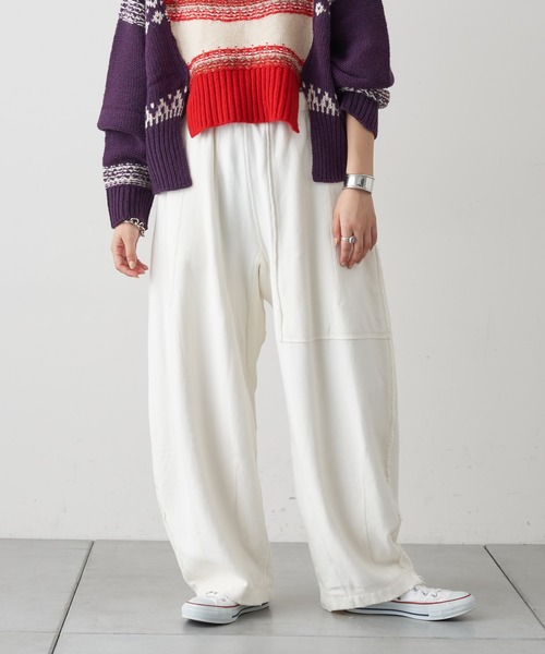 etsinta（エシンタ）の「【etsinta/エシンタ】カーブスウェットパンツ（スウェットパンツ・レディース・グレー/オフホワイト・ONE SIZE）」の3枚目の写真