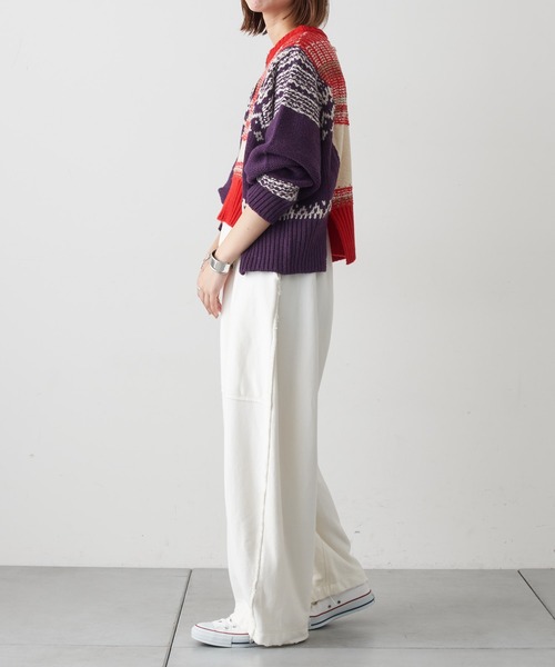 etsinta（エシンタ）の「【etsinta/エシンタ】カーブスウェットパンツ（スウェットパンツ・レディース・グレー/オフホワイト・ONE SIZE）」の8枚目の写真