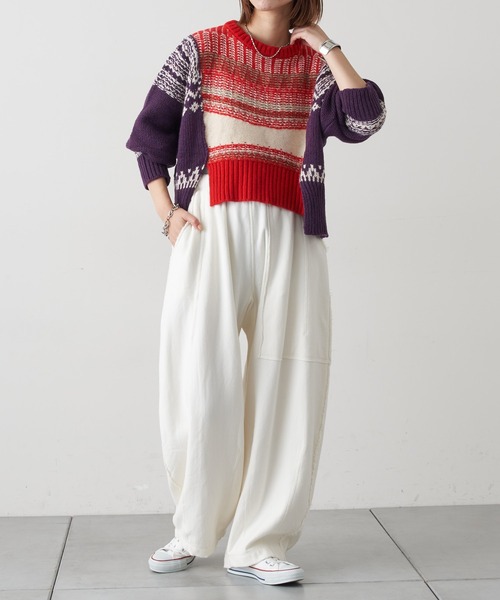 etsinta（エシンタ）の「【etsinta/エシンタ】カーブスウェットパンツ（スウェットパンツ・レディース・グレー/オフホワイト・ONE SIZE）」の9枚目の写真