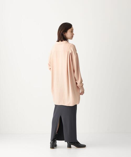 CITEN（シテン）の「＜CITEN（シテン）＞フォルム リブ ニット マキシ スカート（スカート・レディース・ダークグレー/ピンク・FREE）」の16枚目の写真