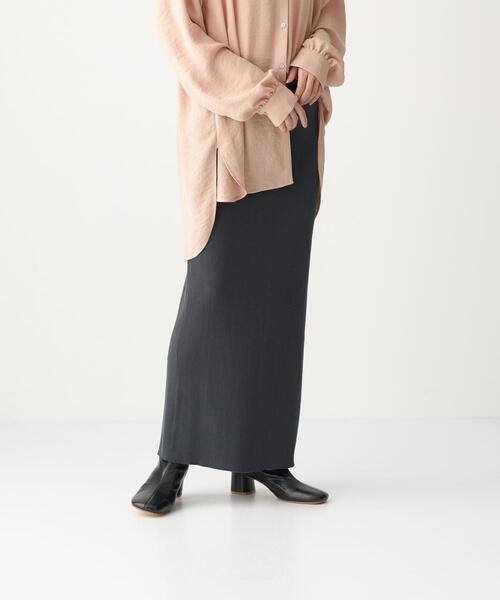 CITEN（シテン）の「＜CITEN（シテン）＞フォルム リブ ニット マキシ スカート（スカート・レディース・ダークグレー/ピンク・FREE）」の21枚目の写真