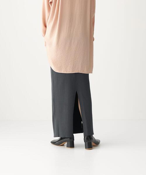 CITEN（シテン）の「＜CITEN（シテン）＞フォルム リブ ニット マキシ スカート（スカート・レディース・ダークグレー/ピンク・FREE）」の12枚目の写真