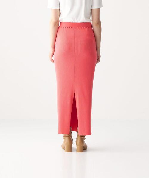 CITEN（シテン）の「＜CITEN（シテン）＞フォルム リブ ニット マキシ スカート（スカート・レディース・ダークグレー/ピンク・FREE）」の9枚目の写真