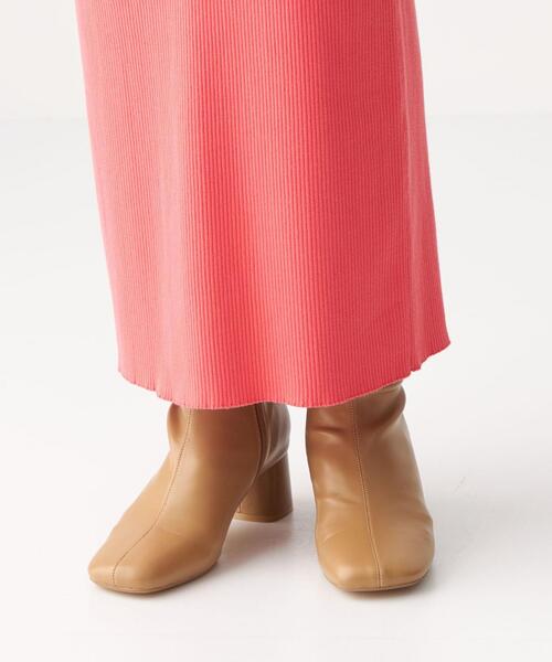 CITEN（シテン）の「＜CITEN（シテン）＞フォルム リブ ニット マキシ スカート（スカート・レディース・ダークグレー/ピンク・FREE）」の12枚目の写真