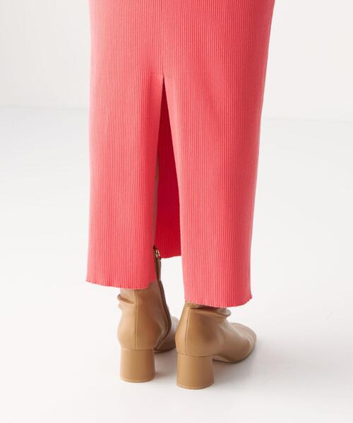 CITEN（シテン）の「＜CITEN（シテン）＞フォルム リブ ニット マキシ スカート（スカート・レディース・ダークグレー/ピンク・FREE）」の10枚目の写真