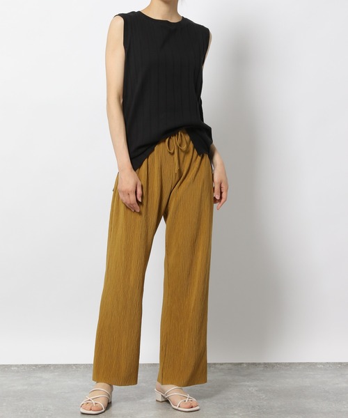 LAKOLE（ラコレ）の「コットンワイドリブスリーブレスTシャツ / 955470（Tシャツ/カットソー・レディース・ブラック/オレンジ系その他4/ナチュラル/ブラウン系その他/オリーブ/ネイビー・SMALL/MEDIUM）」の7枚目の写真