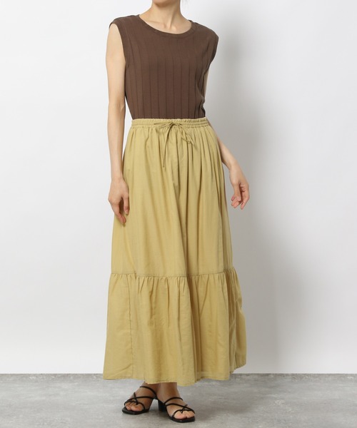 LAKOLE（ラコレ）の「コットンワイドリブスリーブレスTシャツ / 955470（Tシャツ/カットソー・レディース・ブラック/オレンジ系その他4/ナチュラル/ブラウン系その他/オリーブ/ネイビー・SMALL/MEDIUM）」の9枚目の写真