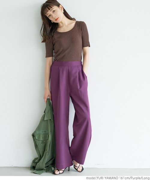 coca(coca)(コカ)の「ワイドパンツ(その他パンツ・レディース・ブラック/ベージュ/パープル/ブラウン/グリーン/マスタード・SHORT/LONG)」の18枚目の写真
