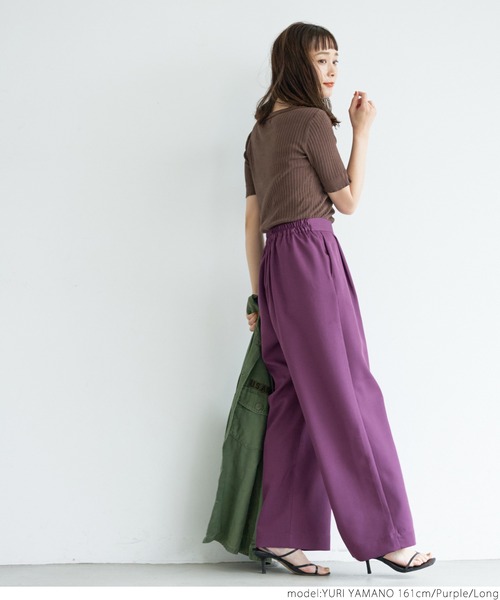 coca(coca)(コカ)の「ワイドパンツ(その他パンツ・レディース・ブラック/ベージュ/パープル/ブラウン/グリーン/マスタード・SHORT/LONG)」の19枚目の写真