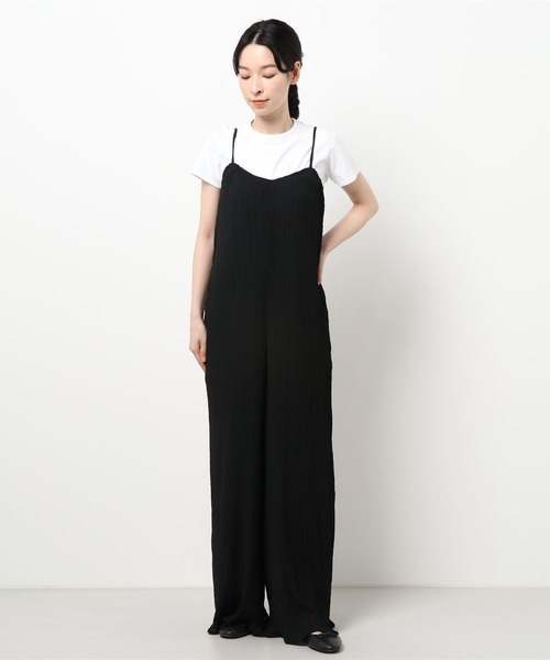 DURAS（デュラス）の「楊柳プリーツオールインワン（つなぎ/オールインワン・レディース・ブラック/ミント/モカ・FREE）」の2枚目の写真