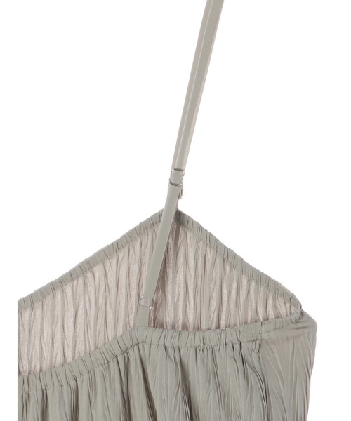 DURAS（デュラス）の「楊柳プリーツオールインワン（つなぎ/オールインワン・レディース・ブラック/ミント/モカ・FREE）」の9枚目の写真