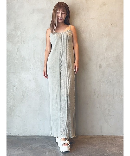 DURAS（デュラス）の「楊柳プリーツオールインワン（つなぎ/オールインワン・レディース・ブラック/ミント/モカ・FREE）」の19枚目の写真