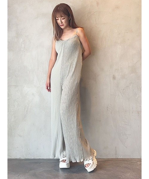 DURAS（デュラス）の「楊柳プリーツオールインワン（つなぎ/オールインワン・レディース・ブラック/ミント/モカ・FREE）」の18枚目の写真