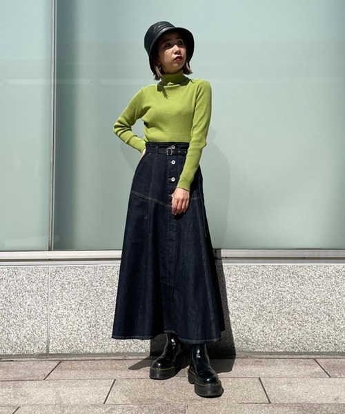 FREE'S MART（フリーズマート）の「◆ベーシックリブタートルニット（ニット/セーター・レディース・パープル/ブラウン/グリーン/ホワイト/ブラック・FREE）」の19枚目の写真