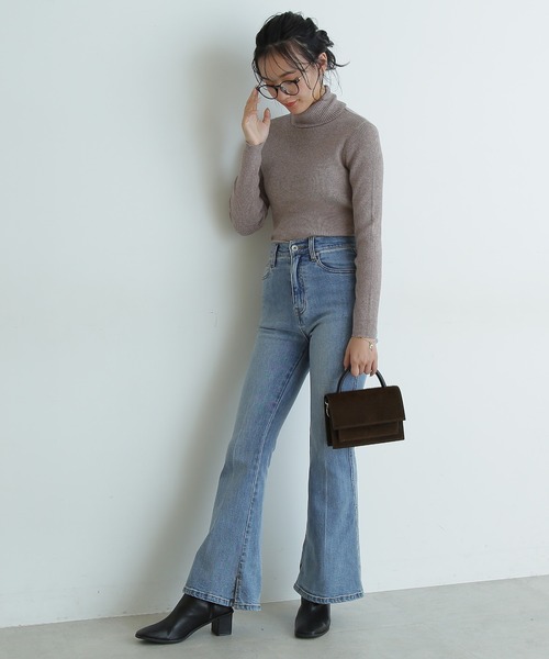 FREE'S MART（フリーズマート）の「◆ベーシックリブタートルニット（ニット/セーター・レディース・パープル/ブラウン/グリーン/ホワイト/ブラック・FREE）」の14枚目の写真