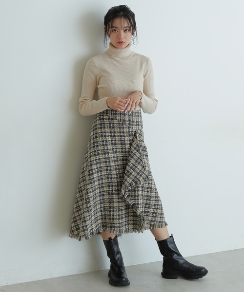 FREE'S MART（フリーズマート）の「◆ベーシックリブタートルニット（ニット/セーター・レディース・パープル/ブラウン/グリーン/ホワイト/ブラック・FREE）」の10枚目の写真