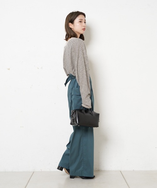 CIAOPANIC（チャオパニック）の「シアーボーダーロンT（Tシャツ/カットソー・レディース・カーキ/ネイビー/キナリ・FREE）」の10枚目の写真