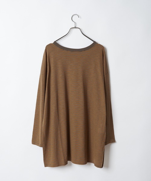 CIAOPANIC（チャオパニック）の「シアーボーダーロンT（Tシャツ/カットソー・レディース・カーキ/ネイビー/キナリ・FREE）」の21枚目の写真