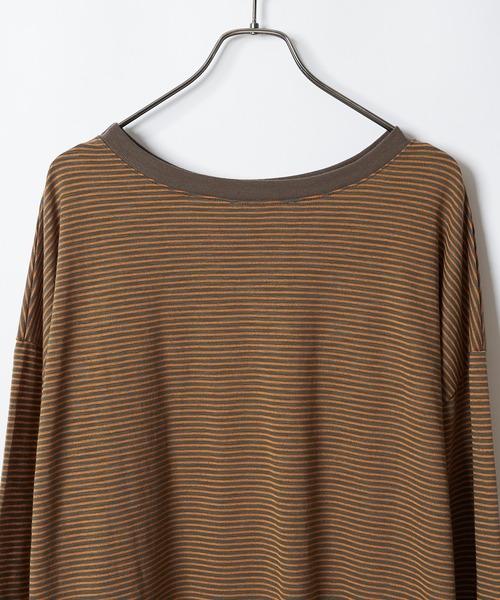 CIAOPANIC（チャオパニック）の「シアーボーダーロンT（Tシャツ/カットソー・レディース・カーキ/ネイビー/キナリ・FREE）」の17枚目の写真