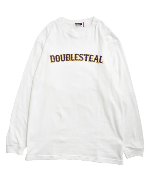 DOUBLE STEAL(ダブルスティール)の「ROUND LOGO 長袖Tシャツ(Tシャツ/カットソー・メンズ・ホワイト×パープル/ブラック×パープル/ブラック×ブルー/ホワイト×ブルー・MEDIUM/LARGE/X-LARGE/XX-LARGE)」の2枚目の写真