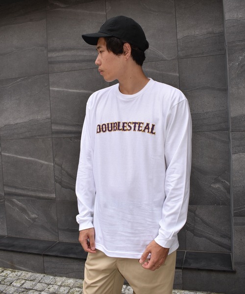 DOUBLE STEAL(ダブルスティール)の「ROUND LOGO 長袖Tシャツ(Tシャツ/カットソー・メンズ・ホワイト×パープル/ブラック×パープル/ブラック×ブルー/ホワイト×ブルー・MEDIUM/LARGE/X-LARGE/XX-LARGE)」の15枚目の写真