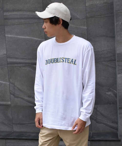 DOUBLE STEAL(ダブルスティール)の「ROUND LOGO 長袖Tシャツ(Tシャツ/カットソー・メンズ・ホワイト×パープル/ブラック×パープル/ブラック×ブルー/ホワイト×ブルー・MEDIUM/LARGE/X-LARGE/XX-LARGE)」の9枚目の写真