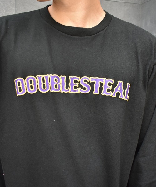 DOUBLE STEAL(ダブルスティール)の「ROUND LOGO 長袖Tシャツ(Tシャツ/カットソー・メンズ・ホワイト×パープル/ブラック×パープル/ブラック×ブルー/ホワイト×ブルー・MEDIUM/LARGE/X-LARGE/XX-LARGE)」の8枚目の写真