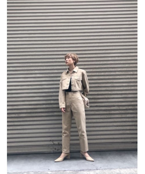 SLY（スライ）の「LUCAS HW TAPERED PT-E ハイウエストテーパード デニムパンツ（デニムパンツ・レディース・ベージュ・26inch/23inch/24inch/25inch）」の15枚目の写真