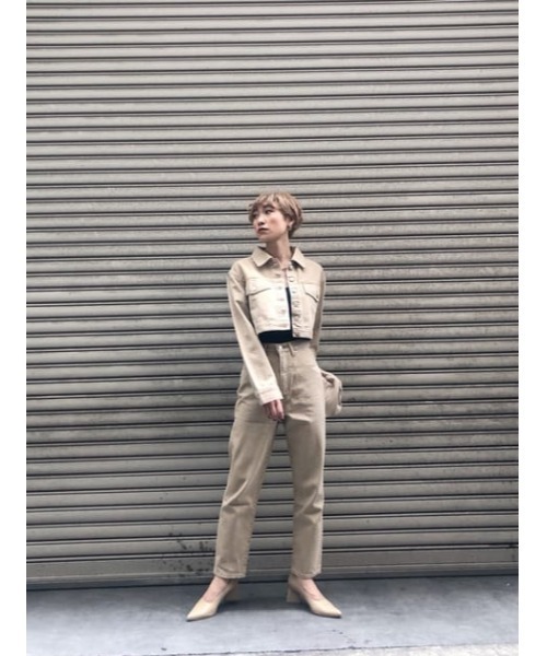 SLY（スライ）の「LUCAS HW TAPERED PT-E ハイウエストテーパード デニムパンツ（デニムパンツ・レディース・ベージュ・26inch/23inch/24inch/25inch）」の16枚目の写真